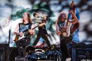 Dave Murray, Janick Gers y Bruce Dickinson, de Iron Maiden, Bilbao BBK Live, 2007
