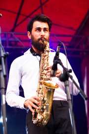 Jerome Bartolomé -saxofonista- de The Buttshakers, Andoaingo Rock Jaialdia. 2013