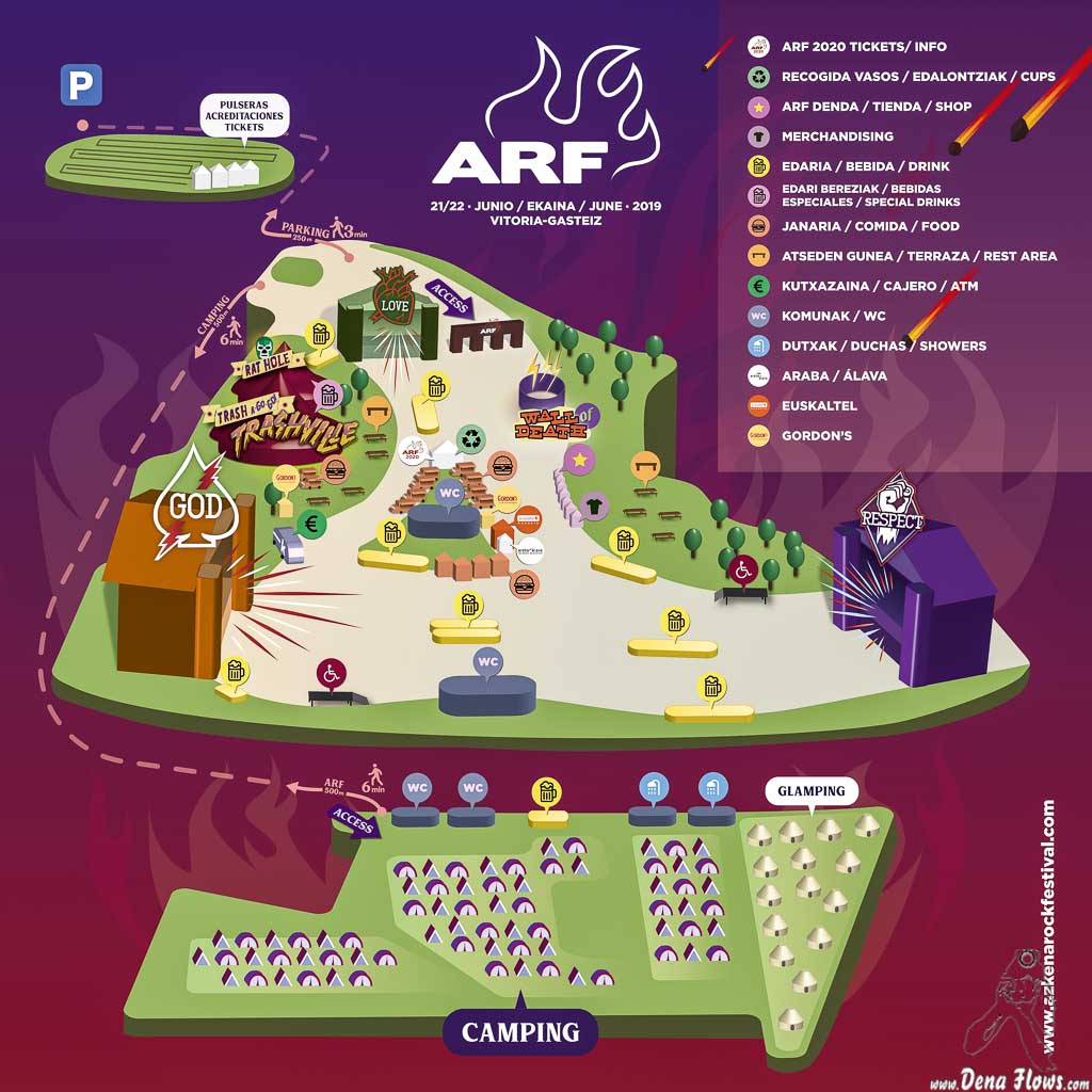 Plano del recinto del Azkena Rock Festival 2019 (Azkena Rock Festival, Vitoria-Gasteiz, )