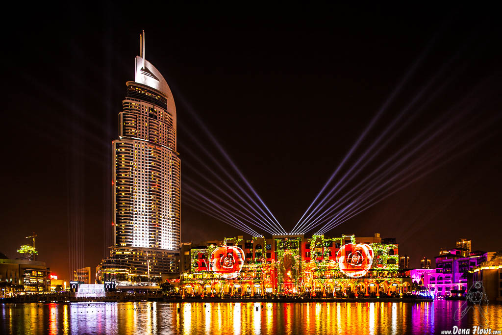 The Address Downtown Dubai Hotel & Souk Al Bahar. Video Mapping. 078 Vacaciones Marzo 2014 Emiratos Arabes Unidos Dubai