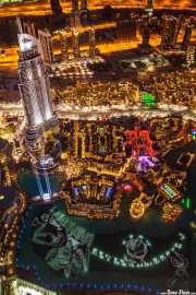 The Address Downtown Dubai Hotel, Souk Al Bahar & Dubai Fountain desde el piso 124 de la Burj Khalifa 109 Vacaciones Marzo 2014 Emiratos Arabes Unidos Dubai