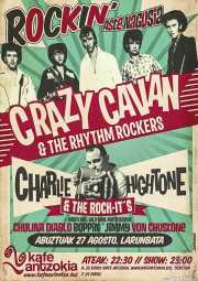 Cartel de Crazy Cavan & The Rhythm Rockers (Diseño: Ramoneart) (Kafe Antzokia, Bilbao, )