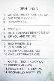 Setlist de 3 from Hell (Bilborock, Bilbao, 2023)