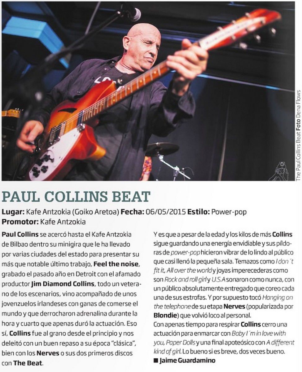 Paul Collins Beat en Zarata-Mondo Sonoro de junio de 2015
