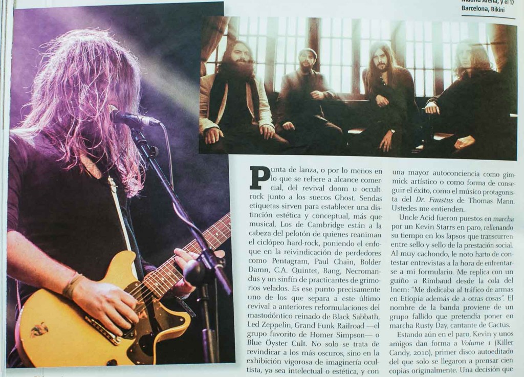 Informe sobre Rock and Ocultismo de Iván López Navarro con foto de Uncle Acid and The Deadbeats