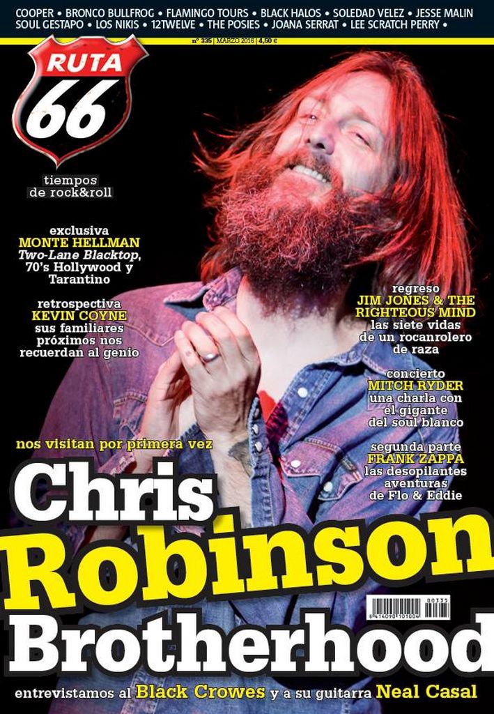 Chris Robinson Bortherhood en la portada del Ruta 66 de marzo de 2016